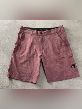 Vans Vanphibians Board Shorts Mens Fits 38 x 9.5 Hybrid Maroon Stretch Small Fix